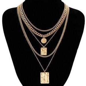 Gold Layered Necklace Set